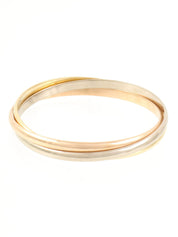 18K黄金三位一体手镯，可选黄金、玫瑰金或白金