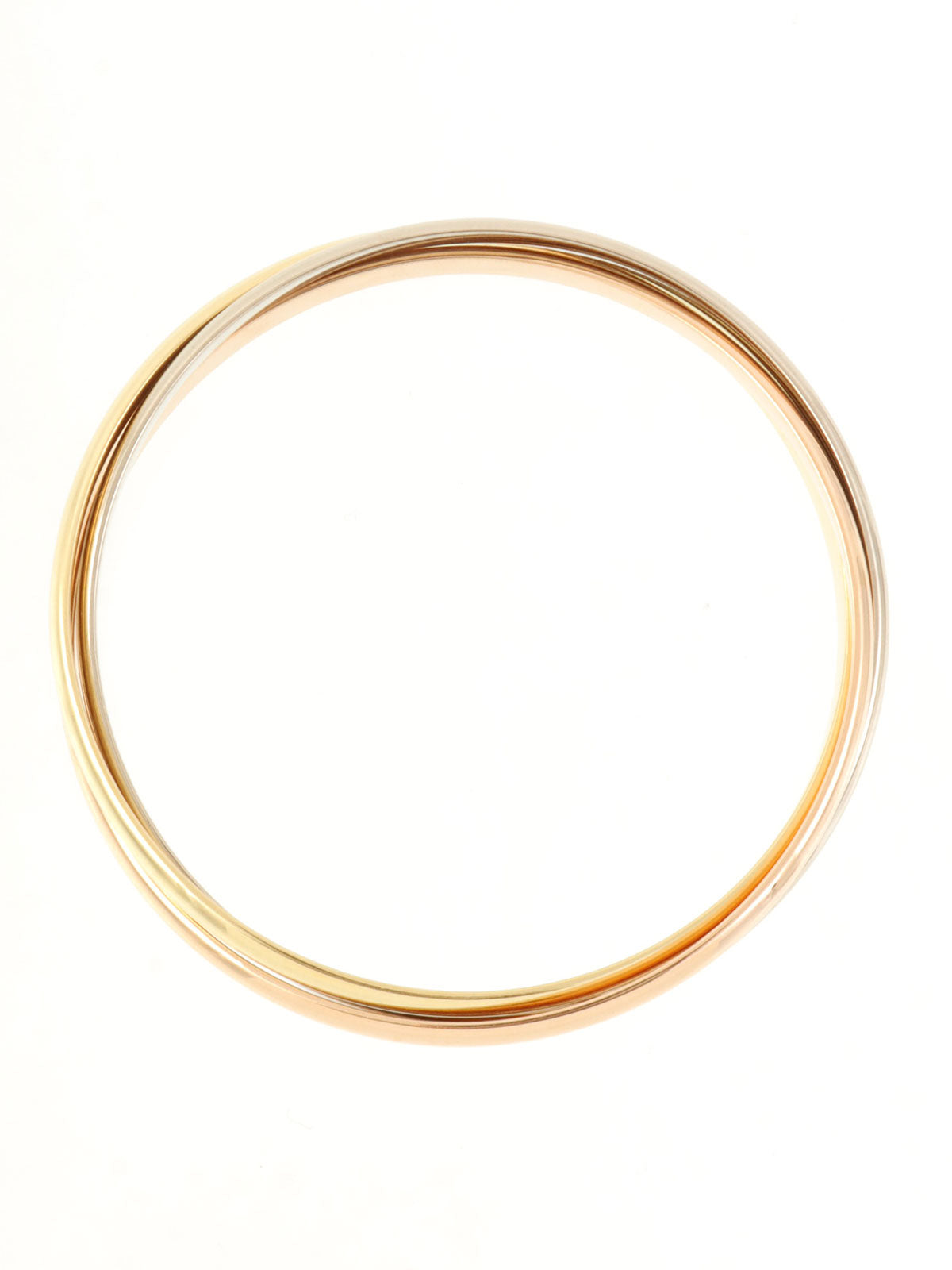 18K黄金三位一体手镯，可选黄金、玫瑰金或白金