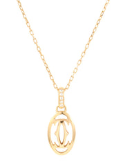 18K粉金钻石Logo双项链