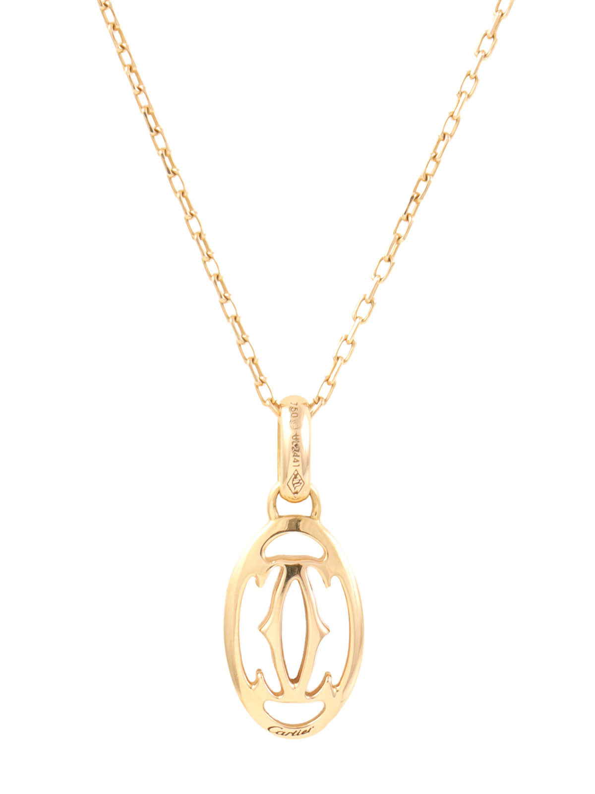 18K粉金钻石Logo双项链