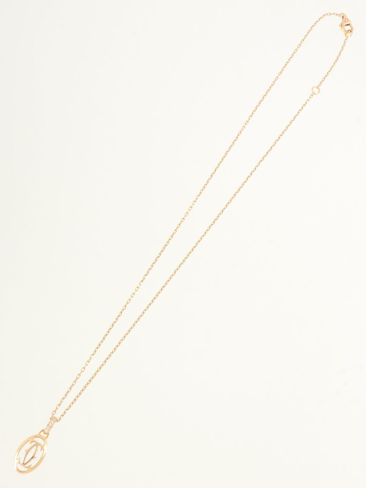 18K粉金钻石Logo双项链