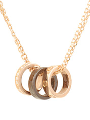 18Kダイヤモンドラブスリーフープネックレス ピンクゴールド