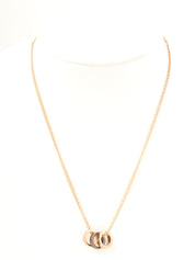 18Kダイヤモンドラブスリーフープネックレス ピンクゴールド