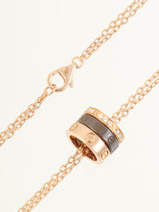 18Kダイヤモンドラブスリーフープネックレス ピンクゴールド