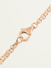 18Kダイヤモンドラブスリーフープネックレス ピンクゴールド