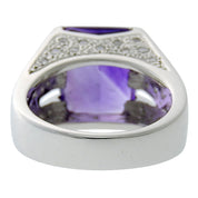18K Amethyst and Diamond Ring #56 Silver/Purple