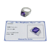18K Amethyst and Diamond Ring #56 Silver/Purple