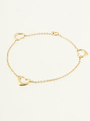 18Kオープンハートブレスレット ゴールド