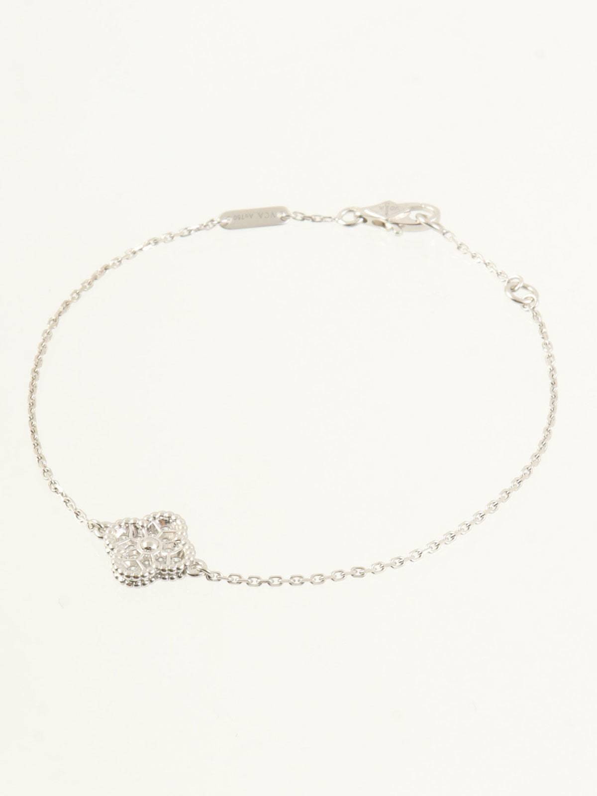 18K Diamond Sweet Alhambra Bracelet in Silver