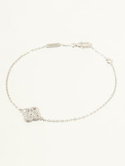 18K Diamond Sweet Alhambra Bracelet in Silver