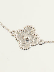 18K Diamond Sweet Alhambra Bracelet in Silver