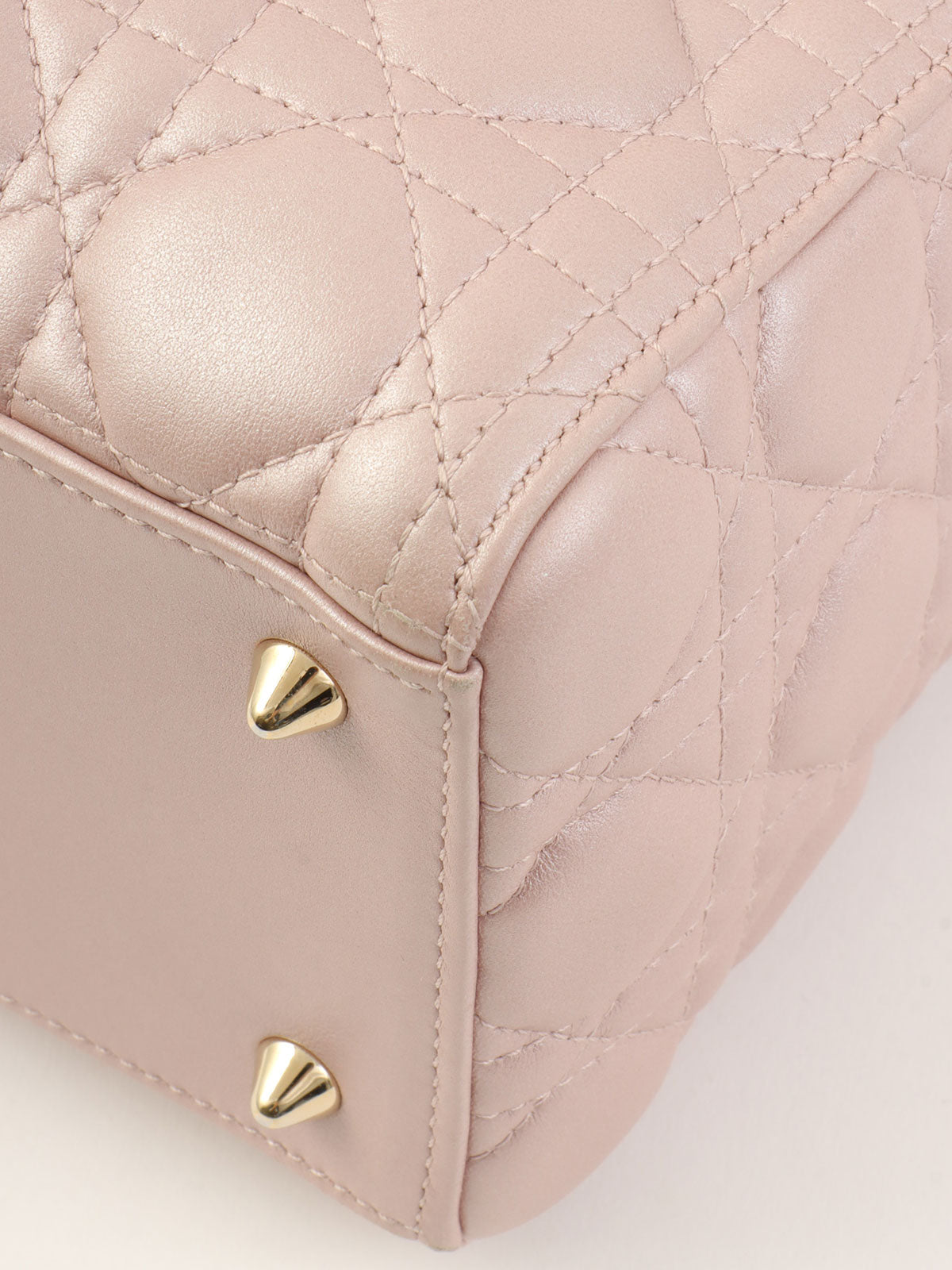 レディディオールカナージュステッチ2wayバッグM ピンク