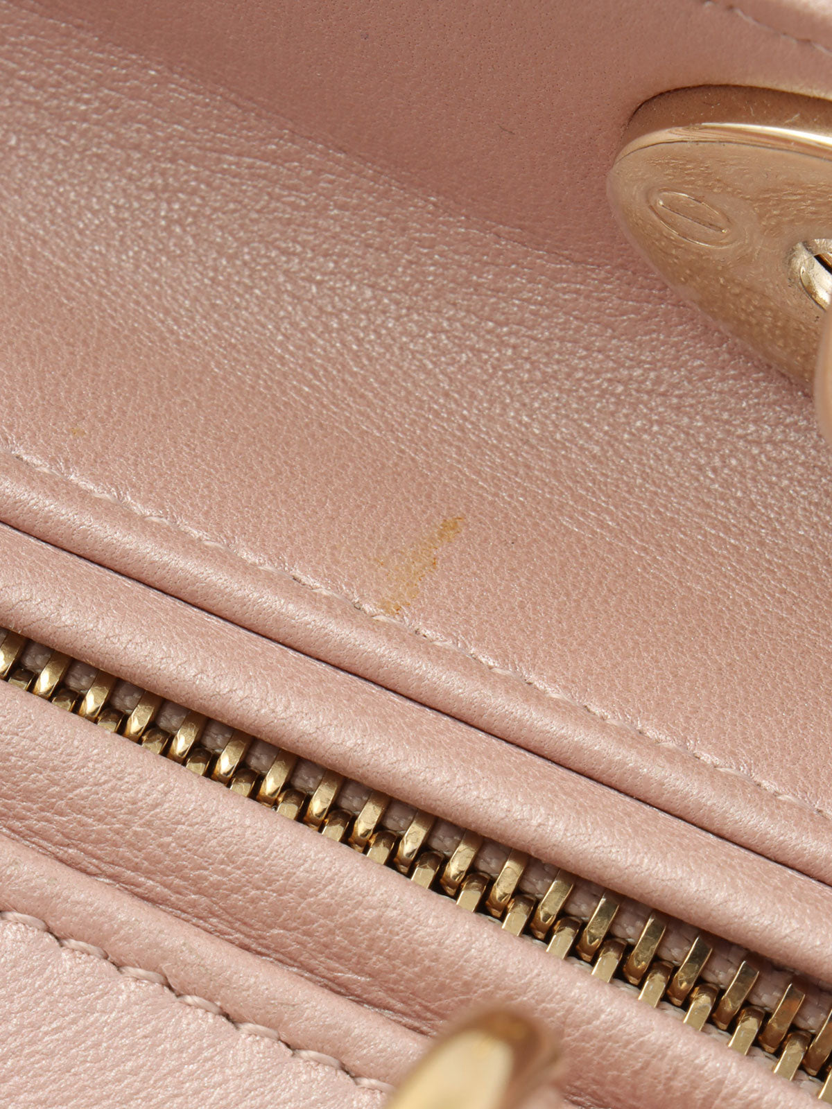 レディディオールカナージュステッチ2wayバッグM ピンク