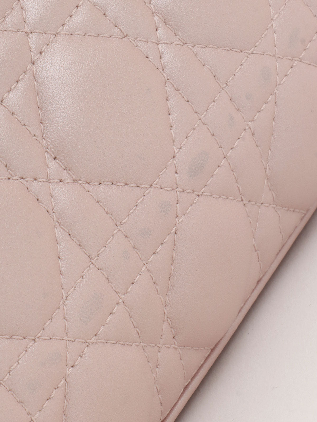 レディディオールカナージュステッチ2wayバッグM ピンク