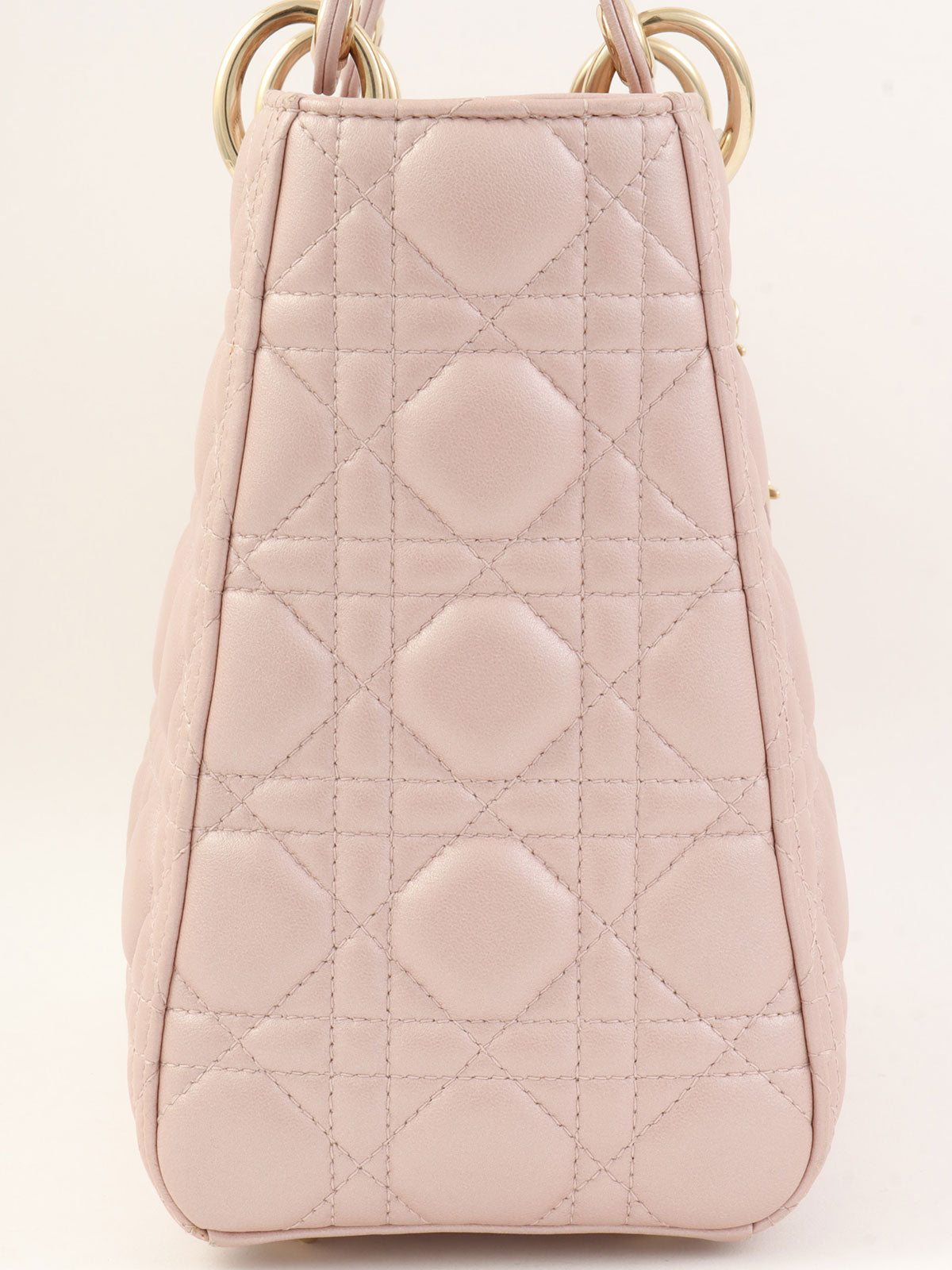 レディディオールカナージュステッチ2wayバッグM ピンク