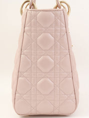 レディディオールカナージュステッチ2wayバッグM ピンク