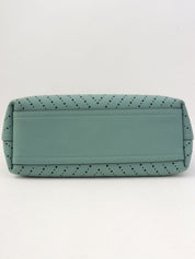 Perforated Caviar Skin Tote Bag, Blue-Green, circa 2016