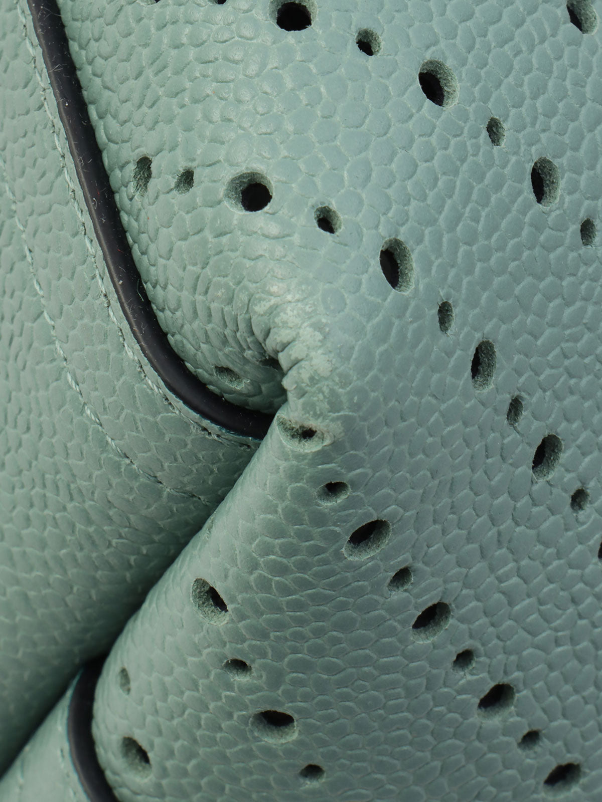 Perforated Caviar Skin Tote Bag, Blue-Green, circa 2016
