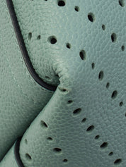 Perforated Caviar Skin Tote Bag, Blue-Green, circa 2016