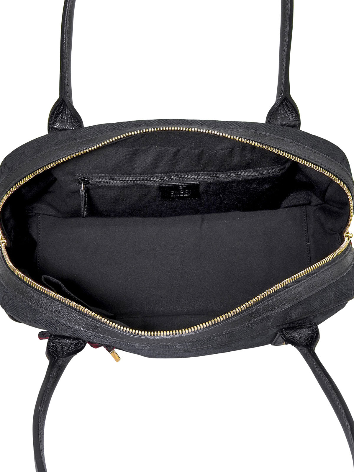 Canvas GG Pattern Princess Boston Bag in Black