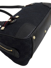 黑色帆布 GG 图案公主波士顿包