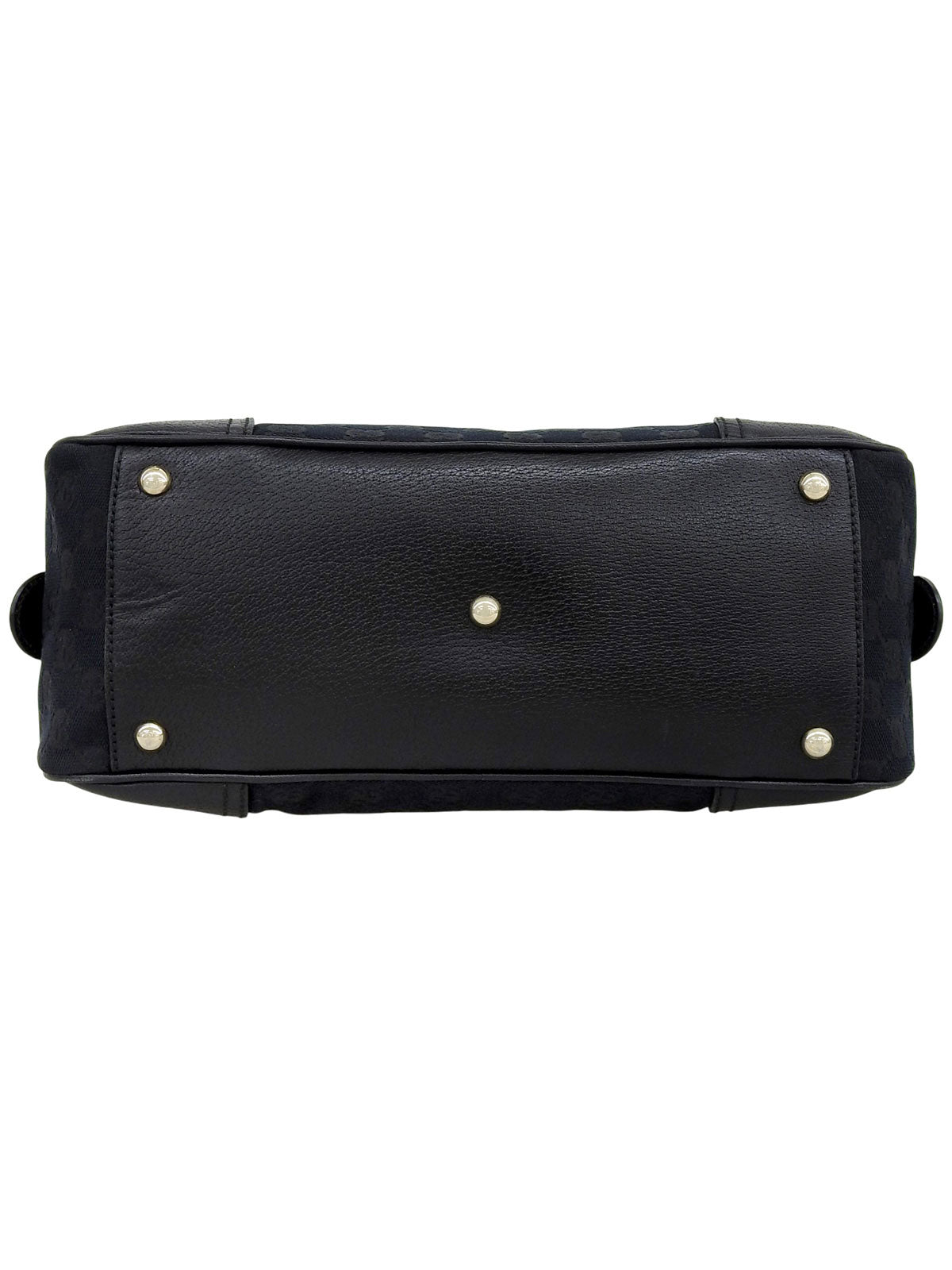 Canvas GG Pattern Princess Boston Bag in Black