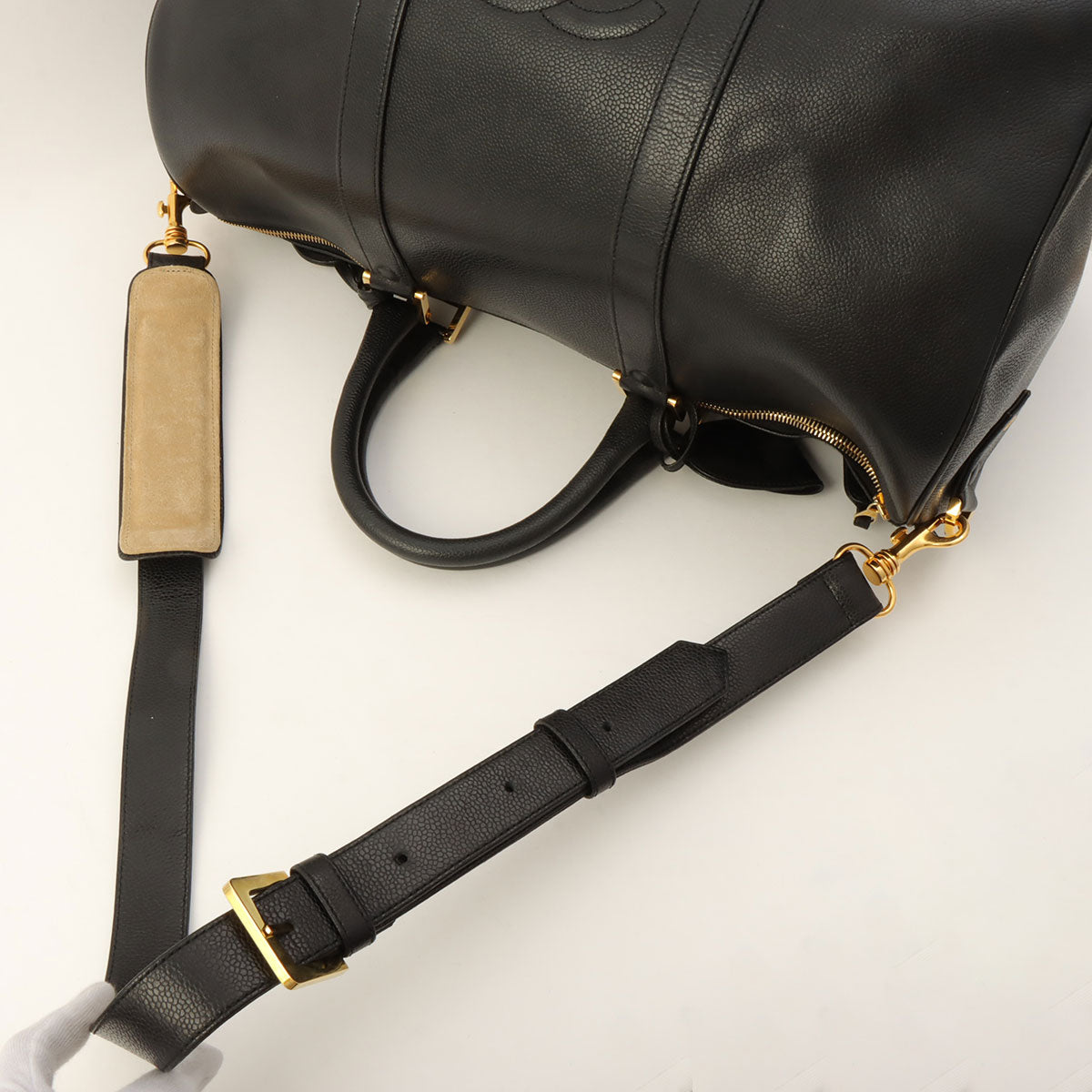 CC Mark Stitch 2-Way Boston Bag, Black, Made Circa 1995