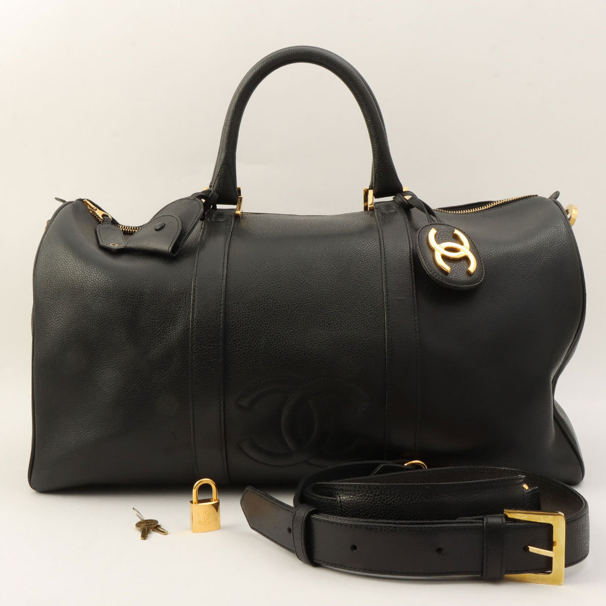 CC Mark Stitch 2-Way Boston Bag, Black, Made Circa 1995
