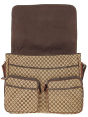 米色/棕色帆布碎石纹单肩包