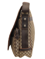 米色/棕色帆布碎石纹单肩包