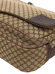 米色/棕色帆布碎石纹单肩包