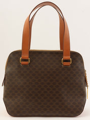 棕色碎石图案两用手提包