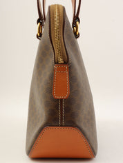 棕色碎石图案两用手提包