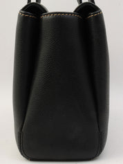 2001年頃製 キャビアスキンワイルドステッチCCマークプレートハンドバッグ ブラック