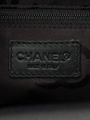 2001年頃製 キャビアスキンワイルドステッチCCマークプレートハンドバッグ ブラック