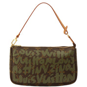 2001年款 帆布 Monogram Graffiti Pochette Accessoires 手拿包 棕色/卡其色