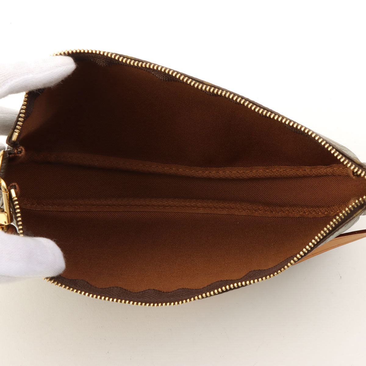 2001年款 帆布 Monogram Graffiti Pochette Accessoires 手拿包 棕色/卡其色