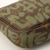 2001年款 帆布 Monogram Graffiti Pochette Accessoires 手拿包 棕色/卡其色