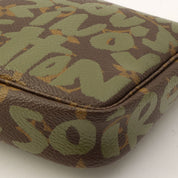 2001年款 帆布 Monogram Graffiti Pochette Accessoires 手拿包 棕色/卡其色