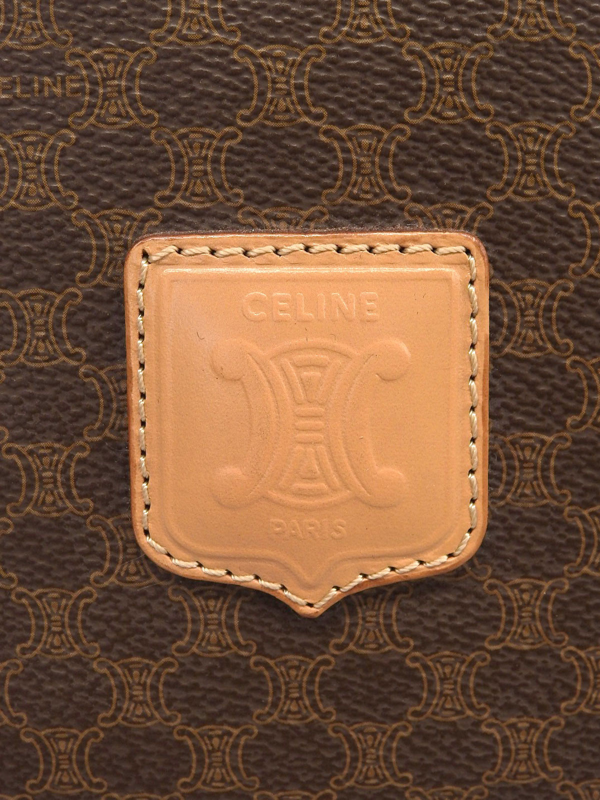 棕色沥青图案压纹Logo公文包