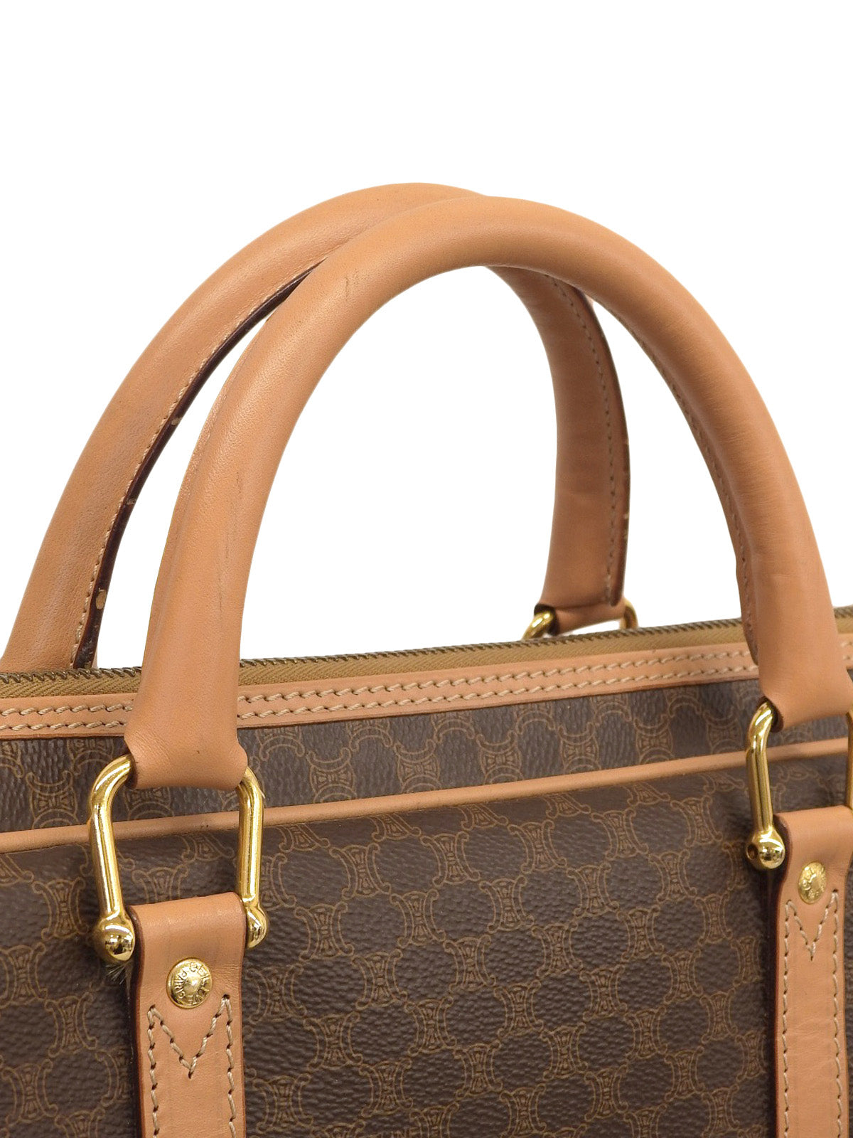 棕色沥青图案压纹Logo公文包