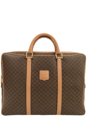 棕色沥青图案压纹Logo公文包