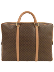 マカダムパターンロゴエンボスブリーフケース ブラウン