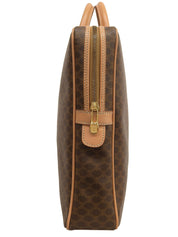 棕色沥青图案压纹Logo公文包