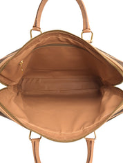 棕色沥青图案压纹Logo公文包