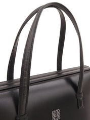 ラインストーンアナグラムプレートハンドバッグ ブラック