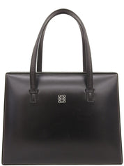 ラインストーンアナグラムプレートハンドバッグ ブラック