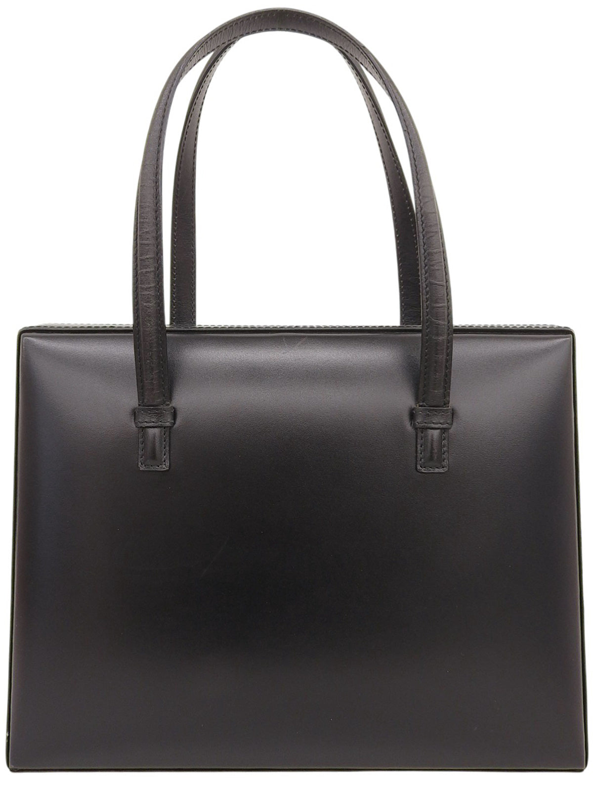 ラインストーンアナグラムプレートハンドバッグ ブラック