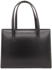 ラインストーンアナグラムプレートハンドバッグ ブラック