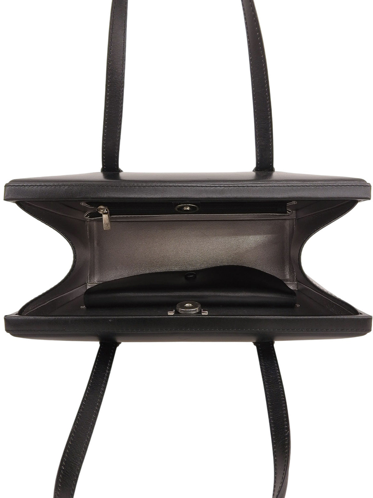 ラインストーンアナグラムプレートハンドバッグ ブラック